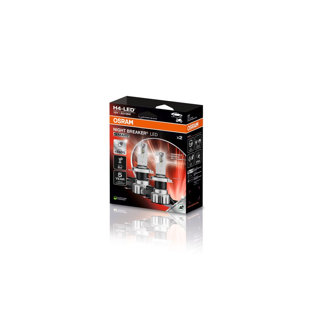 OSRAM NIGHT BREAKER LED SMART H4 P43T 6000K RECOM